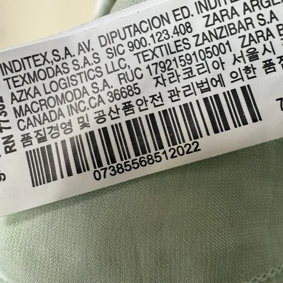 Zara Wide Leg Trousers Women's Small Lime Green High Waisted Modal Full Length - Picture 10 of 10